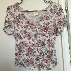 White Colorful Floral Top